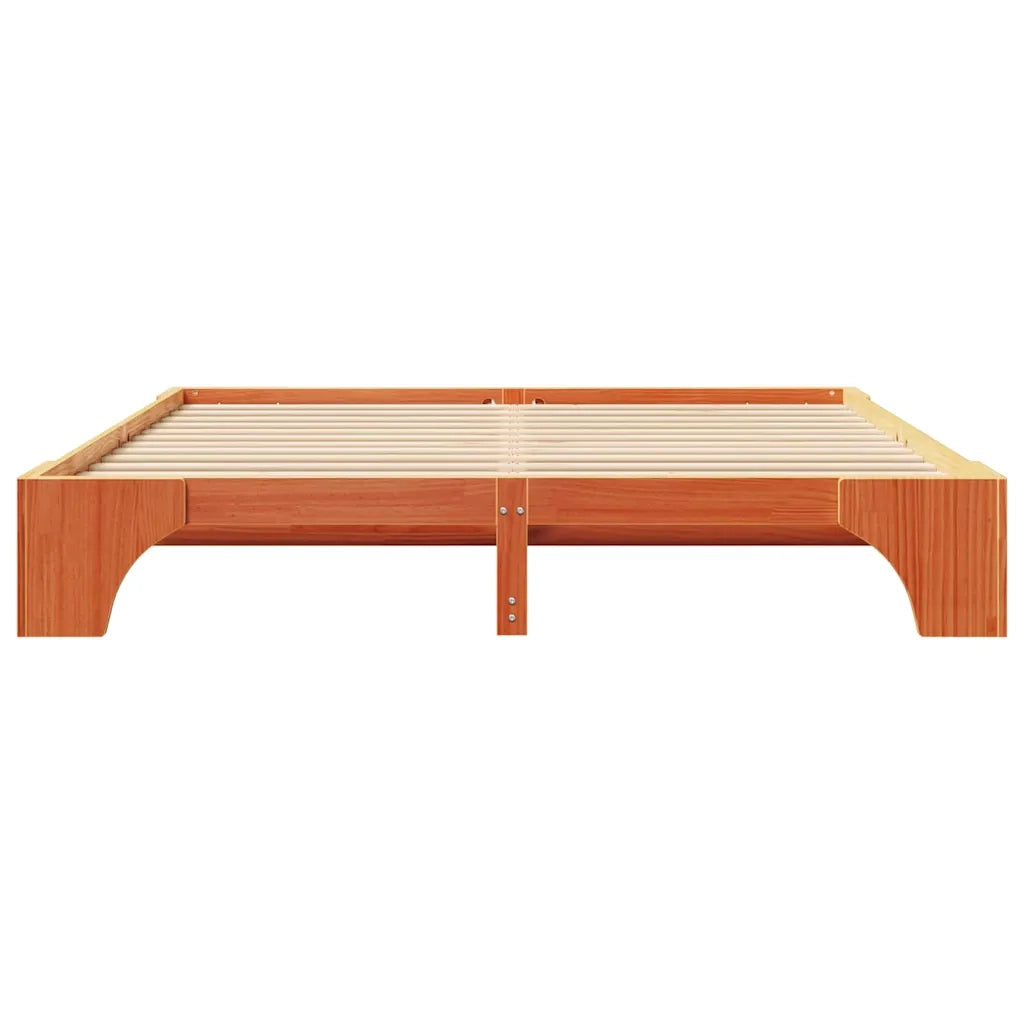 Struttura del letto Marrone cerato 200 x 200 cm Pino massello