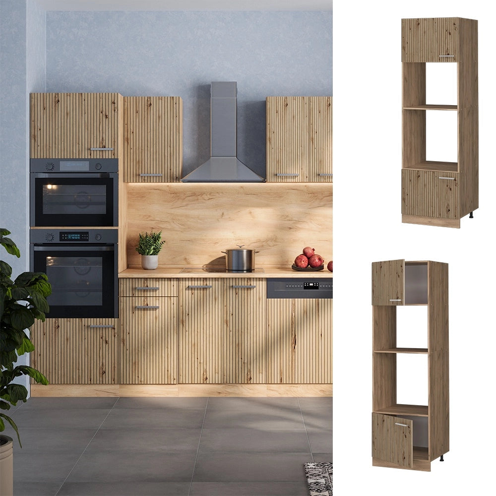 Mobile cucina microonde R-Line Rovere artigianale/Rovere dorato 60 cm Vicco
