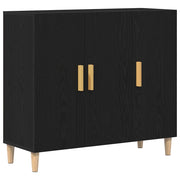 Credenza | Madia | Buffet da pranzo | Armadio da pranzo Rovere Nero 90 x 34 x 80 cm Legno multistrato