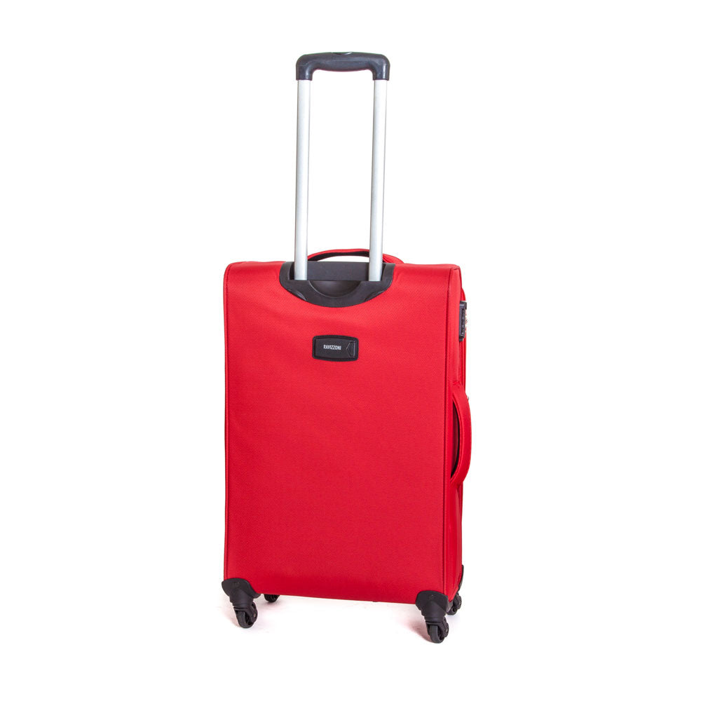 Trolley Valigia Media Morbida in Poliestere 4 Ruote TSA Ravizzoni Ambra Rosso