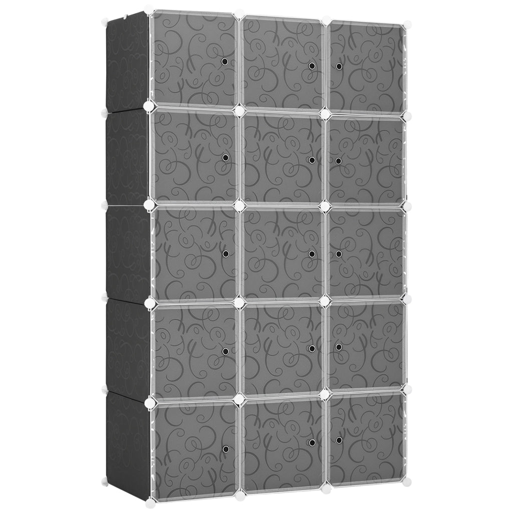 Armadio W¨¹rfeldesign con cassetti e ante ¨C zephmum ¨C Nero e Bianco 111x47x183 cm