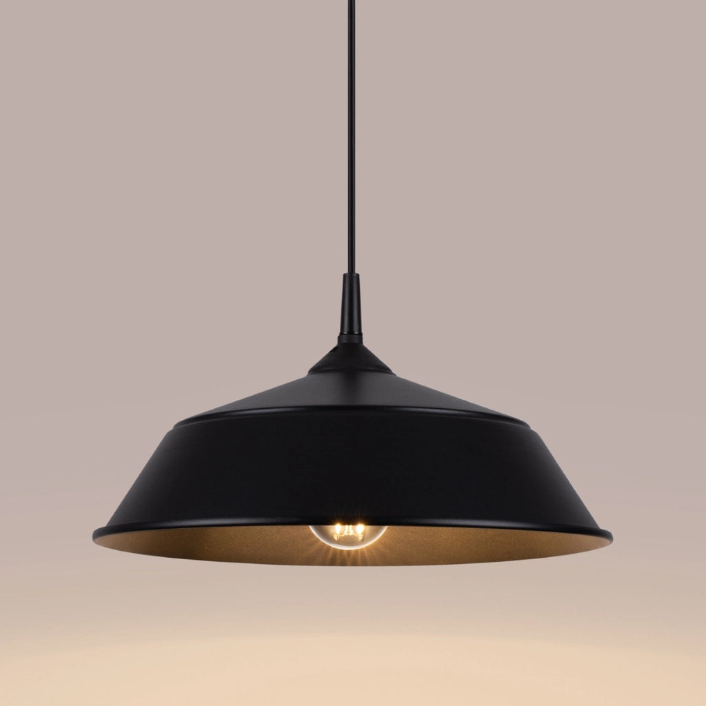 Lampada a sospensione cupola nera DAGMAR E27 Pure Lume