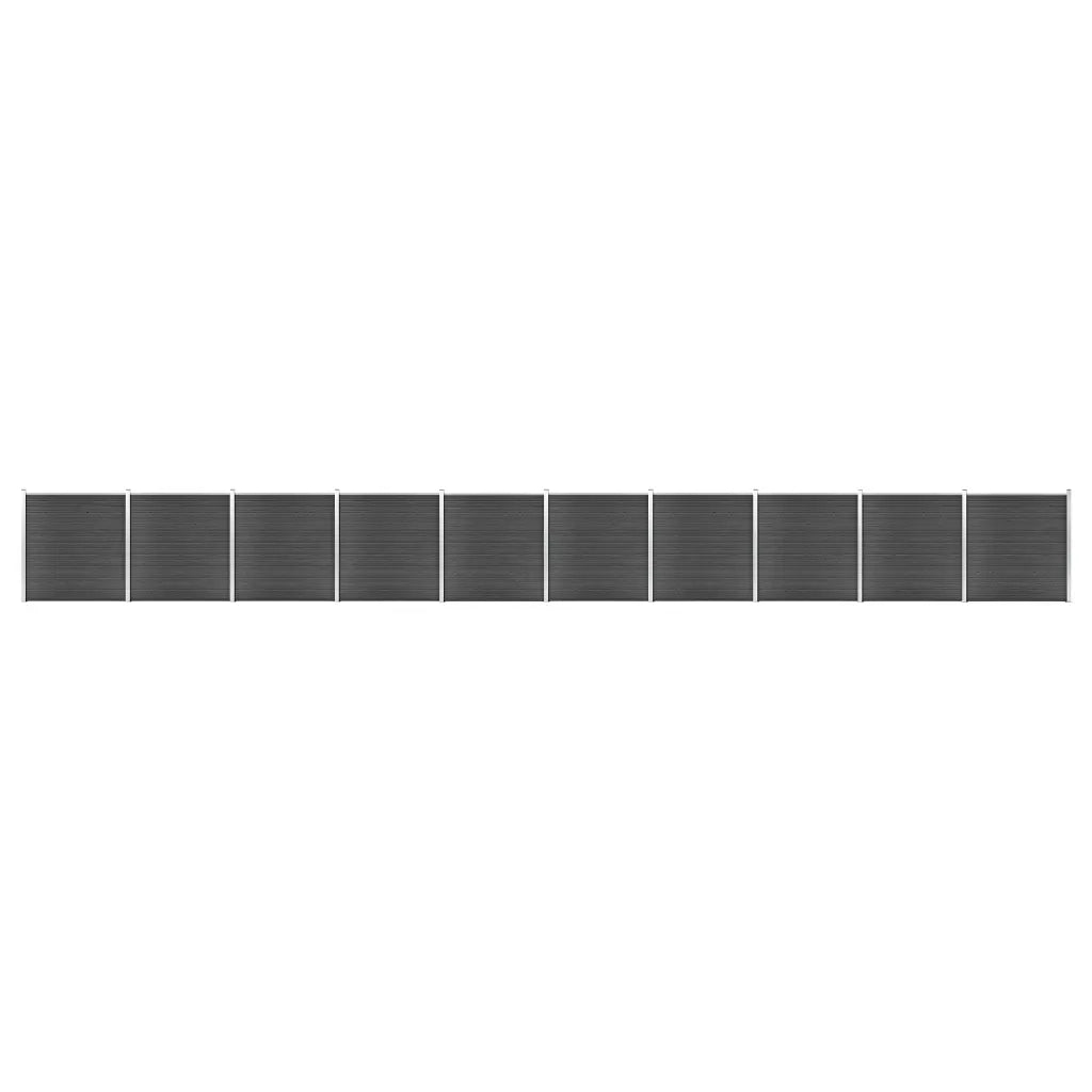Set Pannelli di Recinzione in WPC 1737x186 cm Nero cod mxl 19169