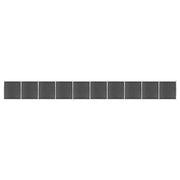 Set Pannelli di Recinzione in WPC 1737x186 cm Nero cod mxl 19169