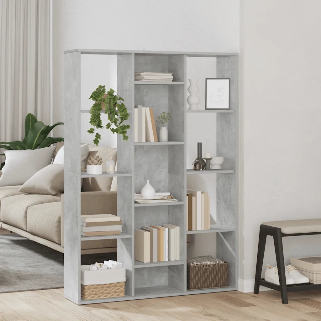 Libreria/Divisorio Ambienti | Divider per stanze | Paravento Grigio Cemento 100x24x140 cm in Multistrato