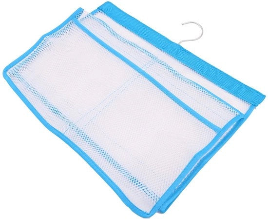 Organizzatore per la camera da bagno - 6 contenitori - Polyester - Opvouwbaar - Blu - Rattoperaio per parete
