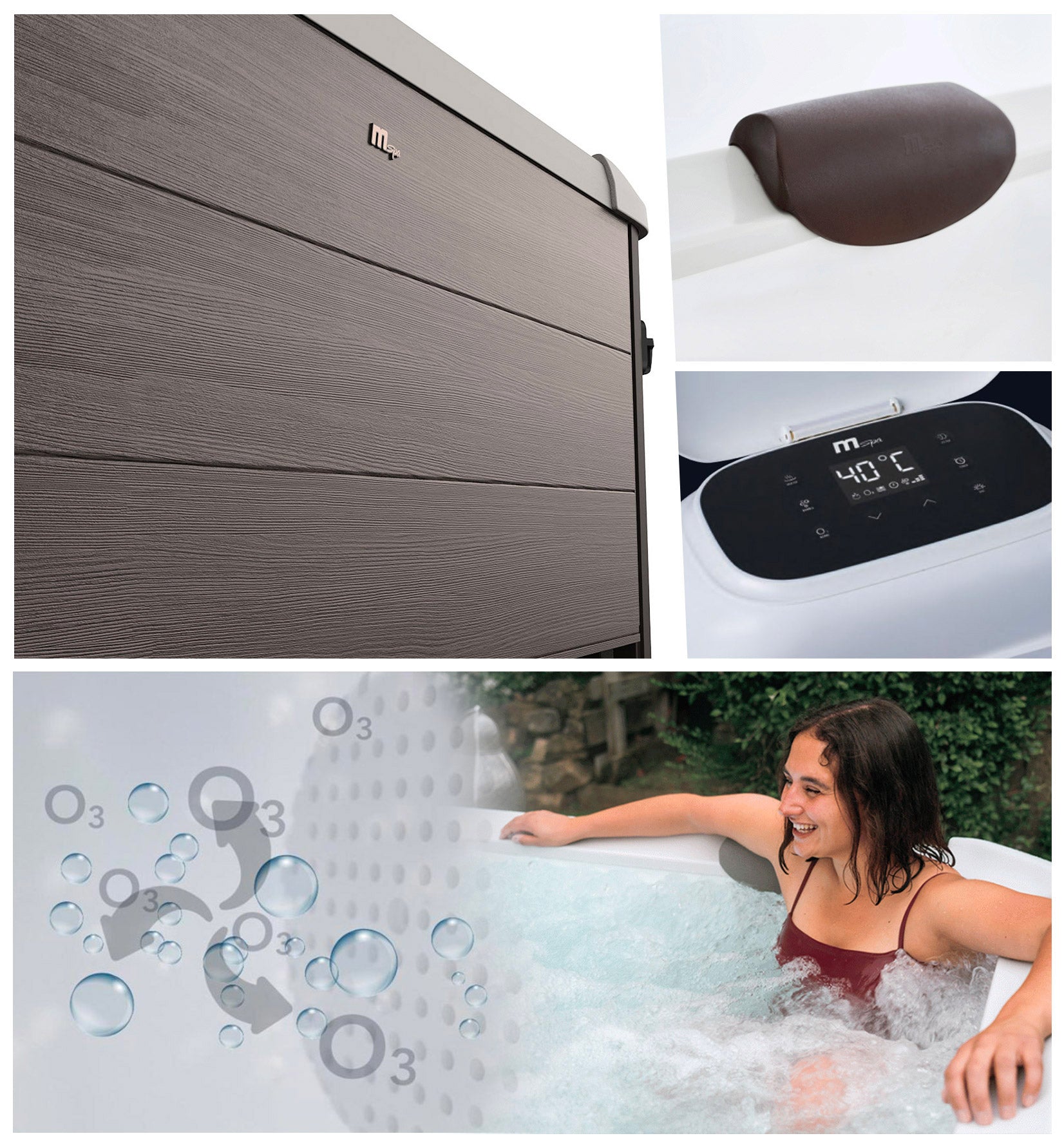Vasca Idromassaggio da Esterno Spa Riscaldata 160x160x65 cm 6 Posti Wi-Fi Tribeca Smart