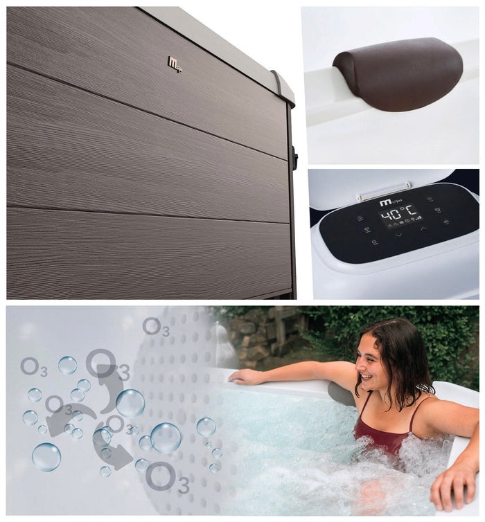 Vasca Idromassaggio da Esterno Spa Riscaldata 160x160x65 cm 6 Posti Wi-Fi Tribeca Smart
