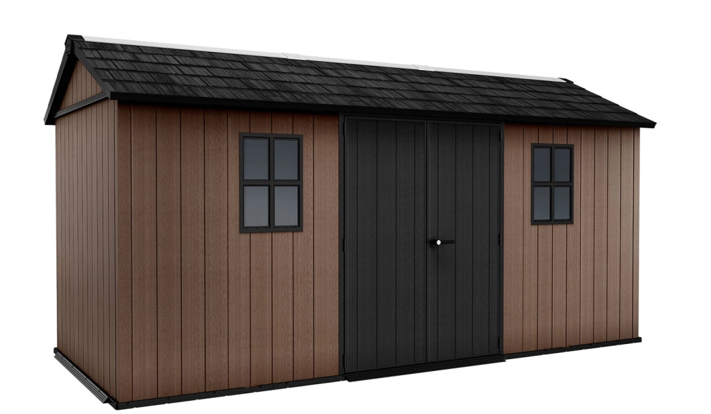 Casetta Box da Giardino 476x230x246 cm Newton Plus 7515/1575 Doppia Opzione Montaggio in Resina Evotech+ Marrone