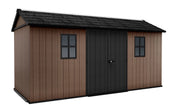 Casetta Box da Giardino 476x230x246 cm Newton Plus 7515/1575 Doppia Opzione Montaggio in Resina Evotech+ Marrone