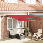 Tenda retrattile-Tenda parasole per balcone Rosso 300 x 250 cm Tessuto