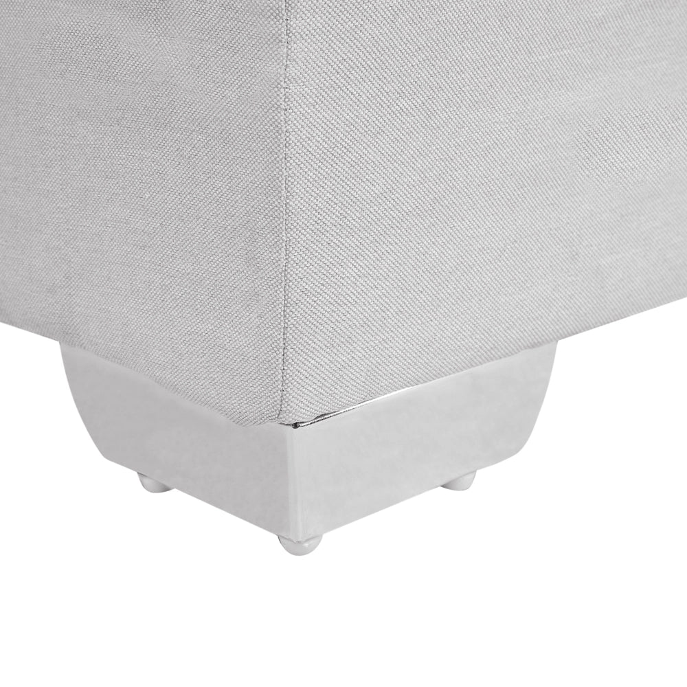 Letto continentale singolo da 90 x 200 in tessuto grigio con materasso contemporaneo