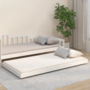 Giroletto senza Materasso Bianco 90x200 cm Legno Massello Pino 823495