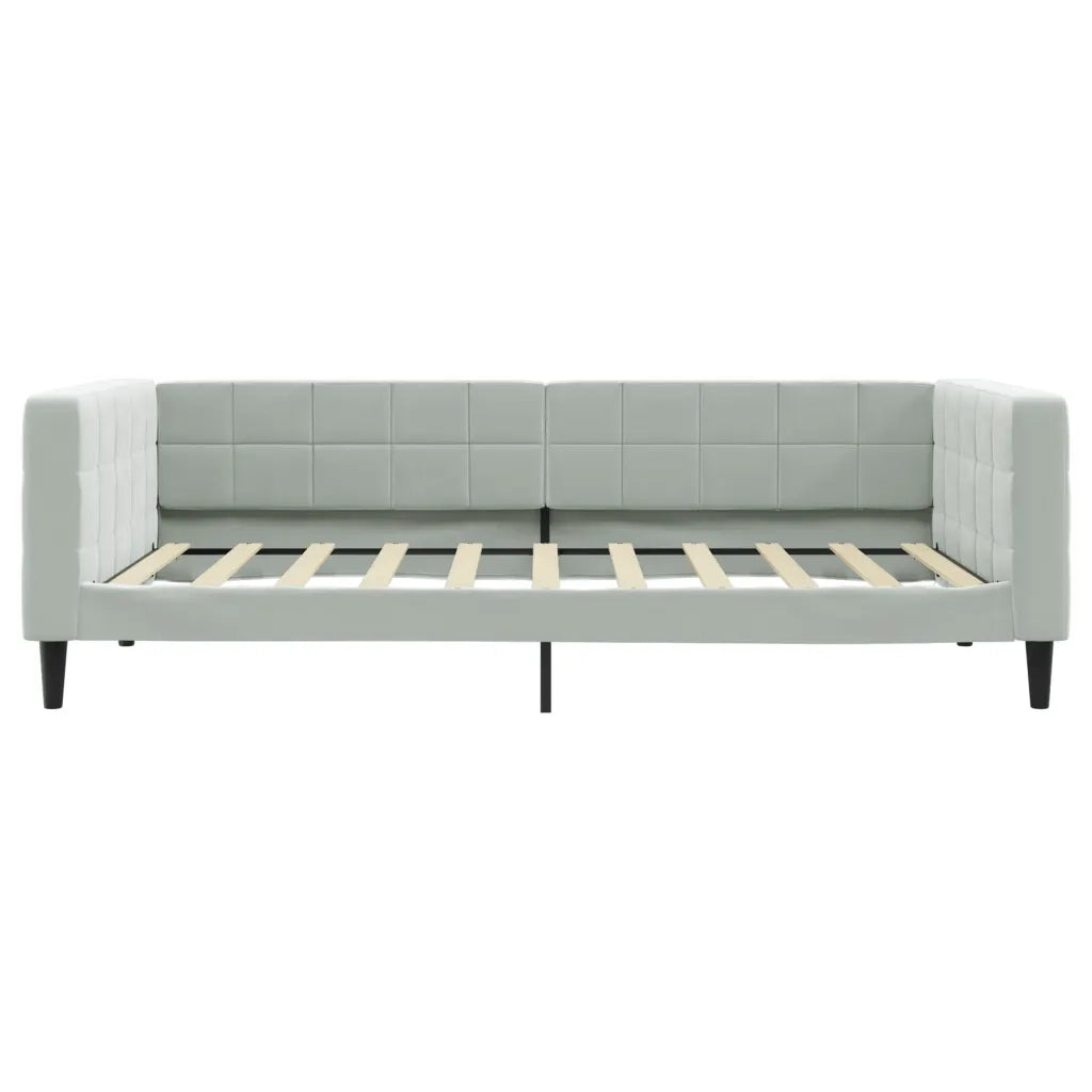 Letto da Giorno Grigio Chiaro 100x190 cm in Velluto