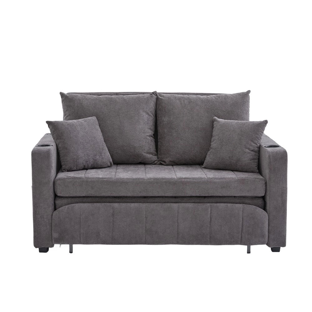Divano Letto Multifunzione in Tessuto con USB e Contenitore ¨C Xylo ¨C Grigio