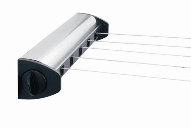 Brabantia 385766 Pull-Out Drying Lines Set Stendibiancheria Estraibile 22 metri Sistema di Bloccaggio Automatico colore Acciaio inox