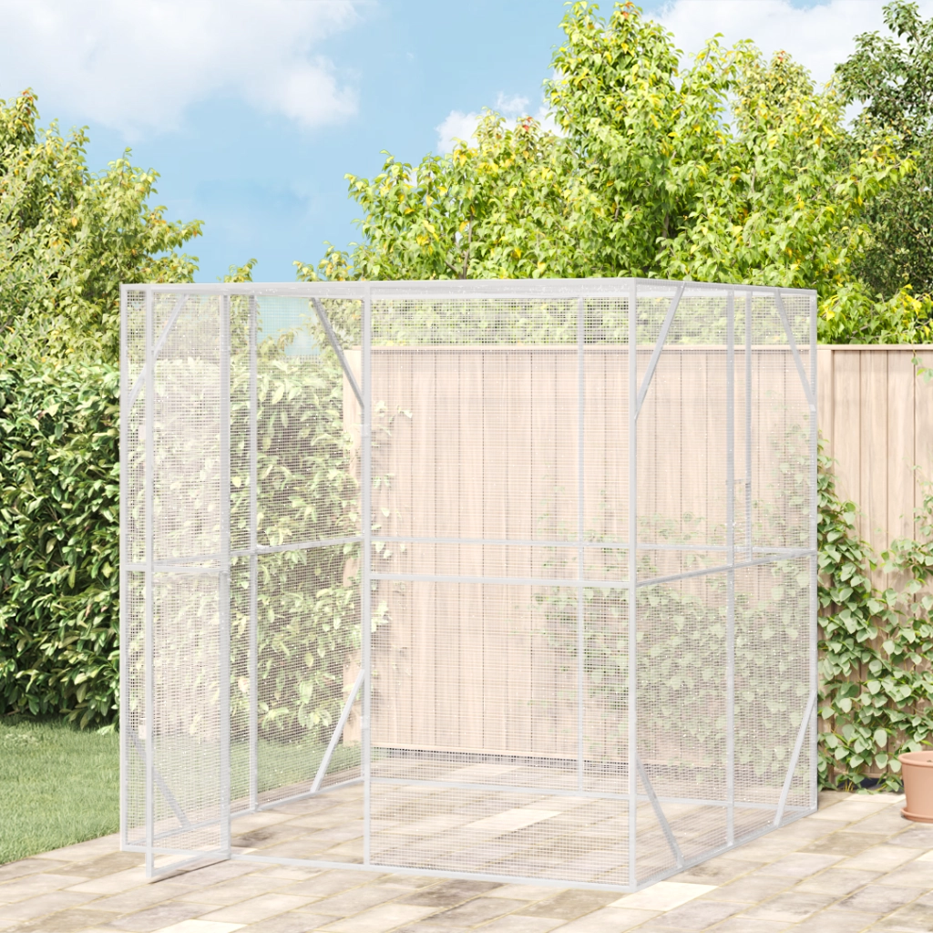 Voliera per Uccelli Antracite 209x202x214 cm Acciaio