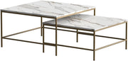 Tavolino da divano Ramio, Bianco/Oro, 80 x 80 cm 2 parti, per un utilizzo flessibile come superficie d’appoggio o tavolini laterali