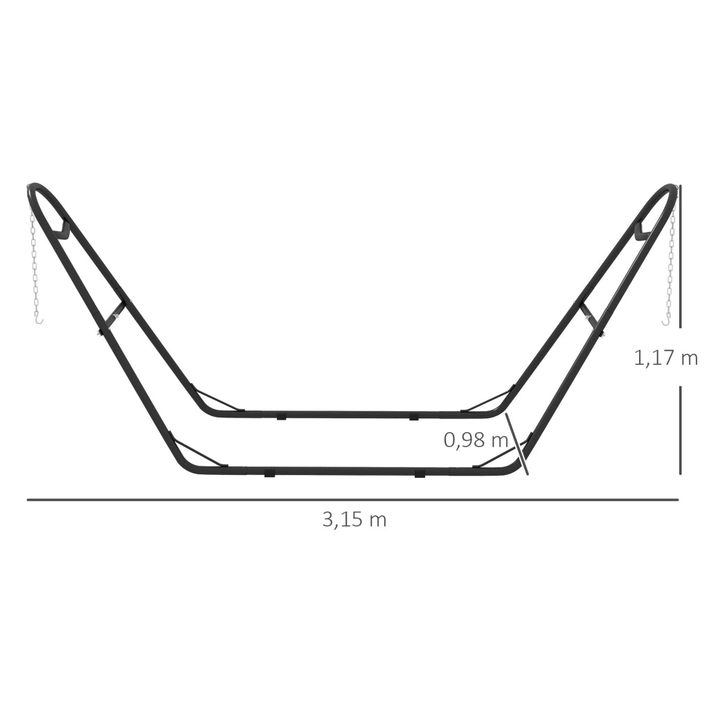 Supporto per Amaca 2 Posti ¨C Zephmum ¨C Nero, Metallo, Regolabile 2.75-4.3m