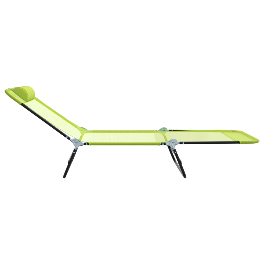 Lettino Prendisole con Poggiatesta Verde Textilene