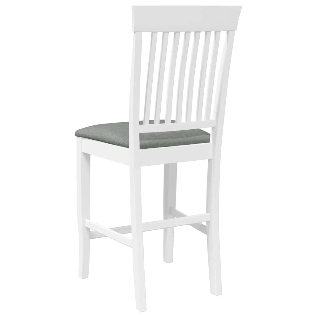 Sgabelli da Bar con Cuscini 2 pz Bianco Legno Massello di Hevea 4102572