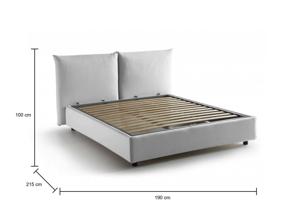 Letto Matrimoniale Alizarin, Letto Matrimoniale Sfoderabile Made in Italy, Bianco