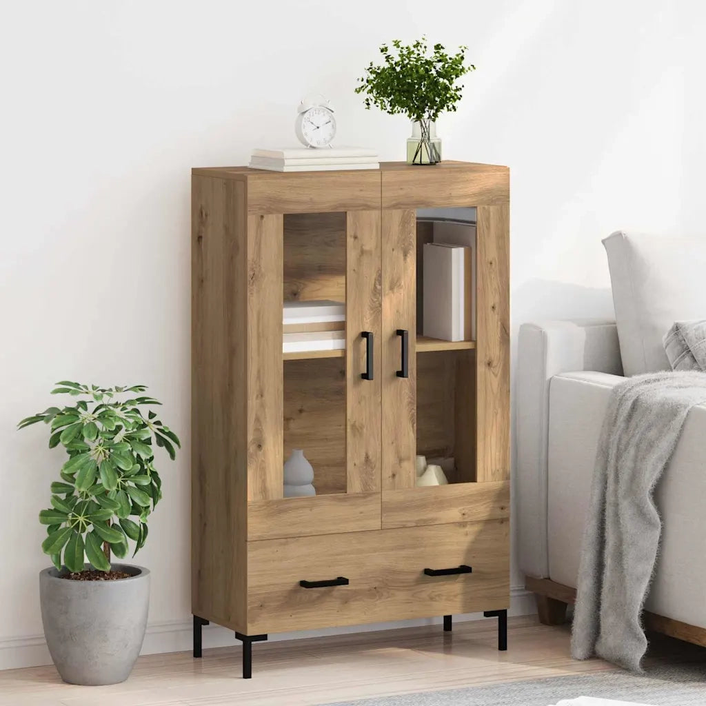 Credenza | Madia | Buffet da pranzo | Armadio da pranzo con cassetto Rovere artigianale 69,5 x 31 x 115 cm