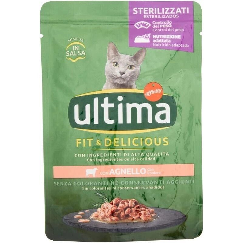 ULTIMA CAT BOCCONCINI PER GATTI STERILIZZATI IN BUSTINA DA 85 GR ALL' AGNELLO