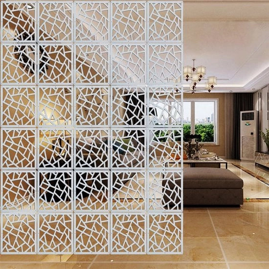 Divisore per parete 24 pezzi - Parete divisoria appeso - Pannelli per parete - Decorazione - Materiale PVC - Facile da installare
