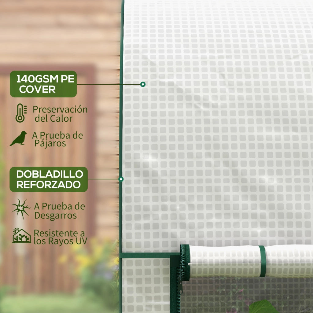 Serra da Giardino con Doppia Porta ¨C zephmum ¨C 200x100x178 cm Bianco
