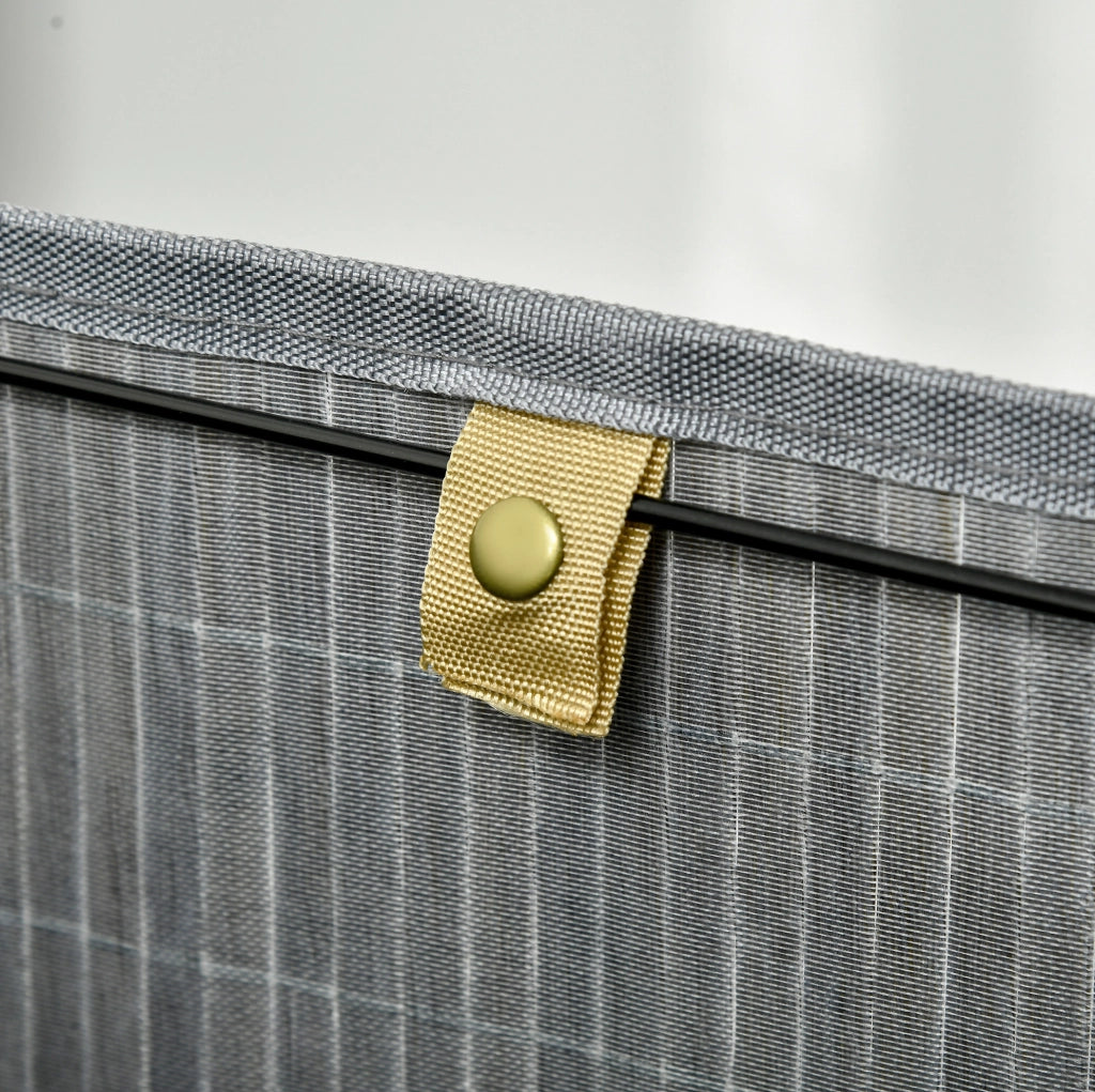 Cesto portabiancheria 38x38x57 cm con coperchio e sacco interno rimovibile in bambù grigio