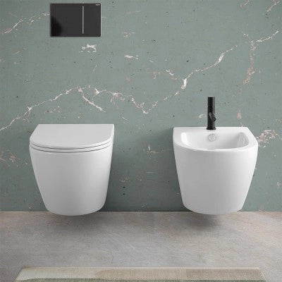 Wc sospeso con scarico a vortice e copriwc soft-close Tao