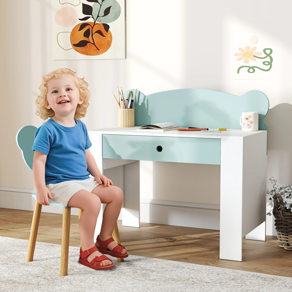 Scrivania Bambini con Sedia ¨C zephmum ¨C Verde 80x41x74.5 cm