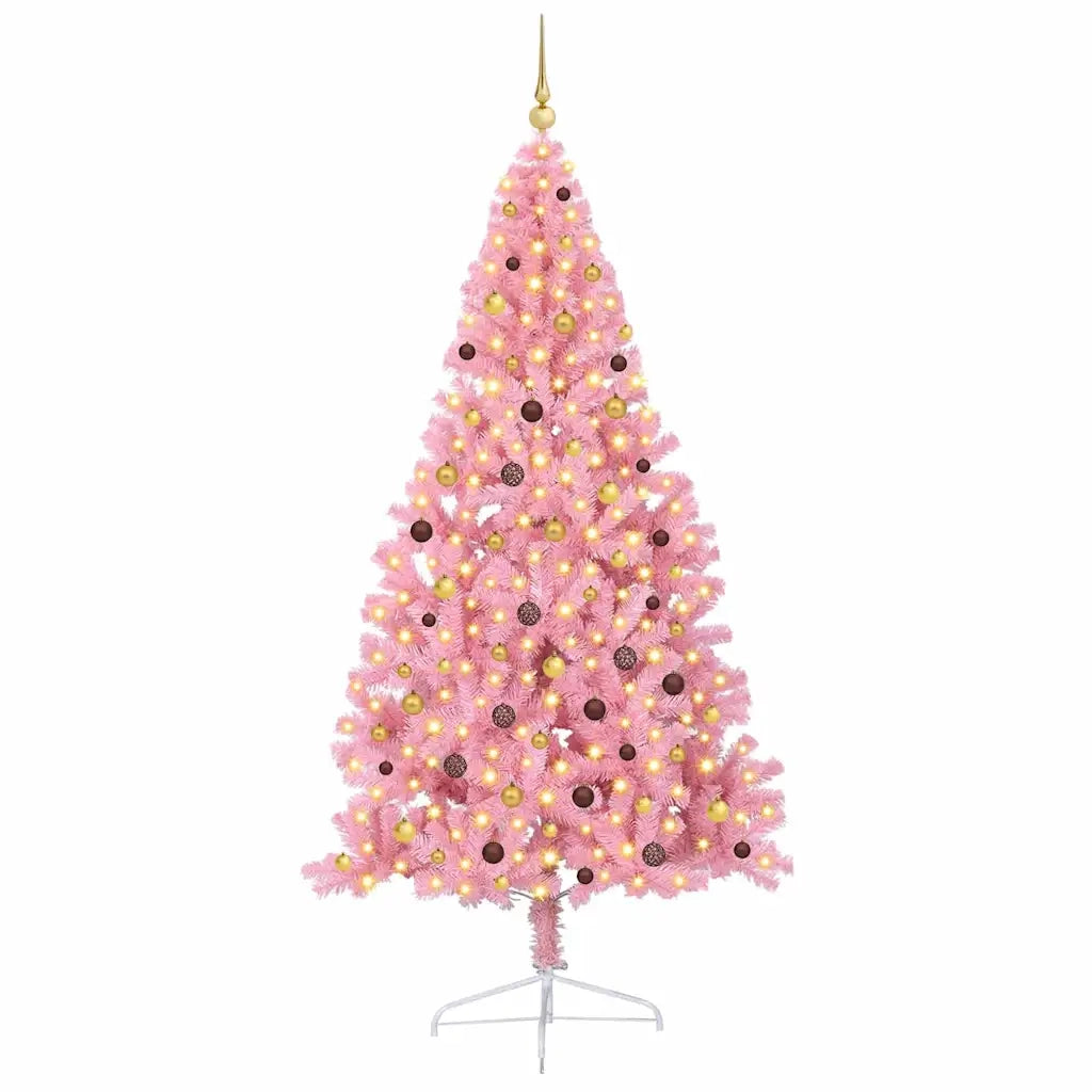 Albero di Natale artificiale con luci integrate Rosa 240 cm PVC 3397099