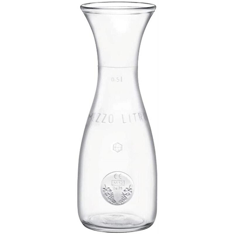 BROCCA CARAFFA IN VETRO COLLO D'OCA PER ACQUA E VINO MISURA 500 ML