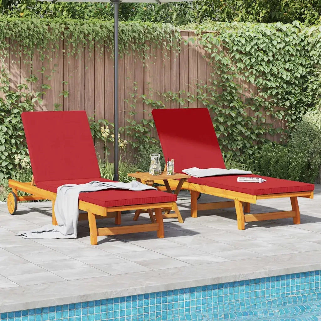Lettino da sole 2 pcs Marrone Legno di Acacia Massello 3325198