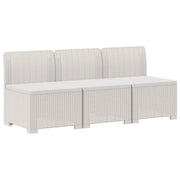 Divano da Giardino a 3 Posti in Aspetto Rattan PP Bianco 8011958