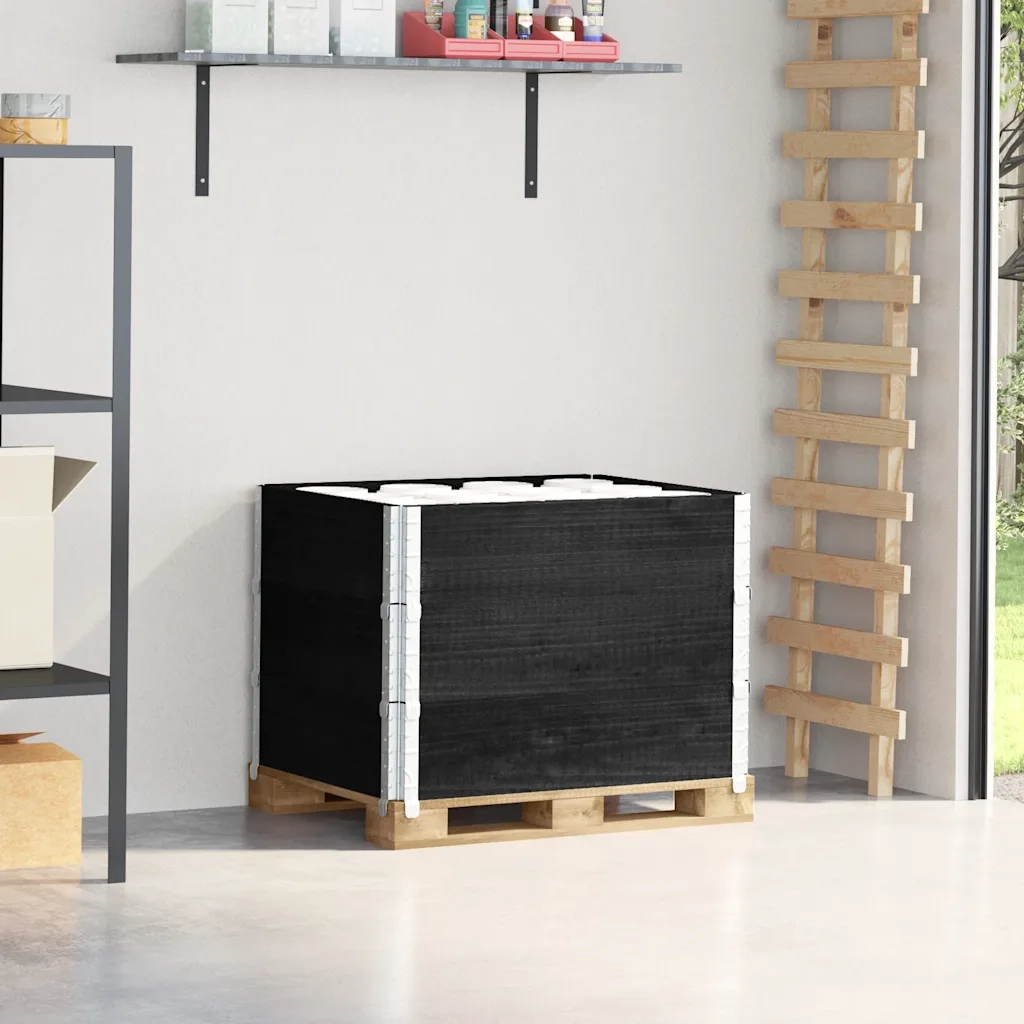 Paretali per Pallet 3 pz Neri 80x60cm in Legno Massello di Pino CFW8095580