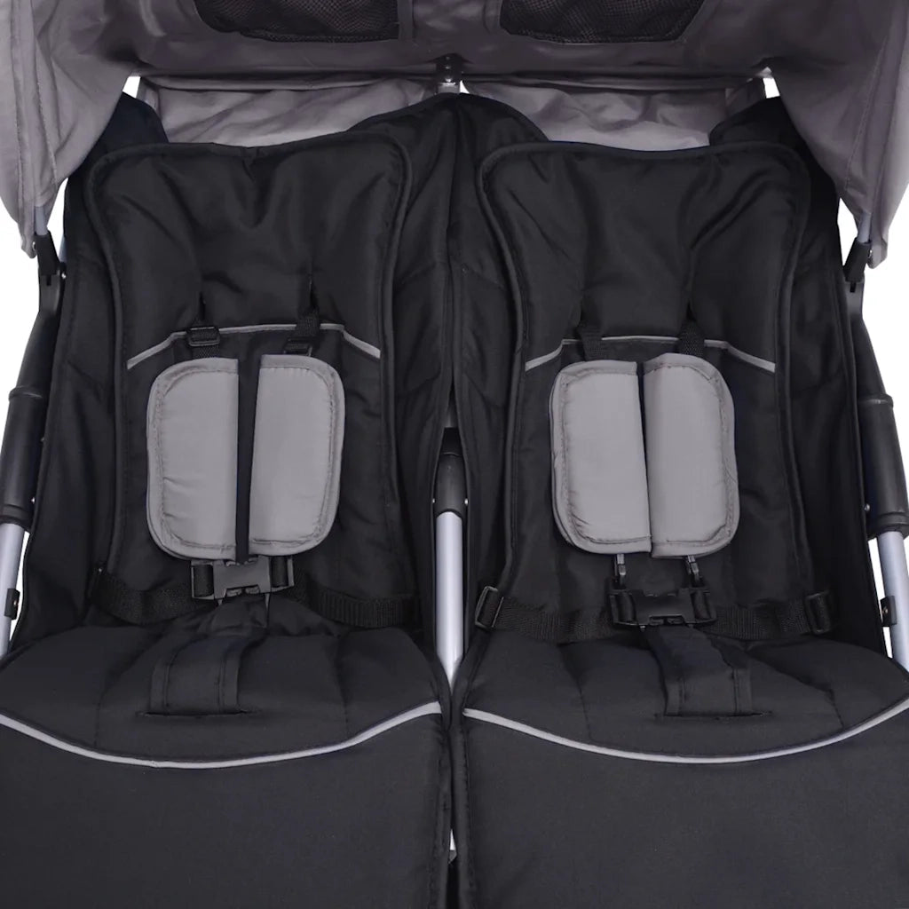 Passeggino Gemellare in Acciaio Grigio e Nero CFW1926908