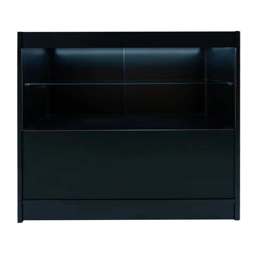 Set Banconi Negozi Nero Phoenix LED C1200 CM60 TB60 con Serrature e Vetrina