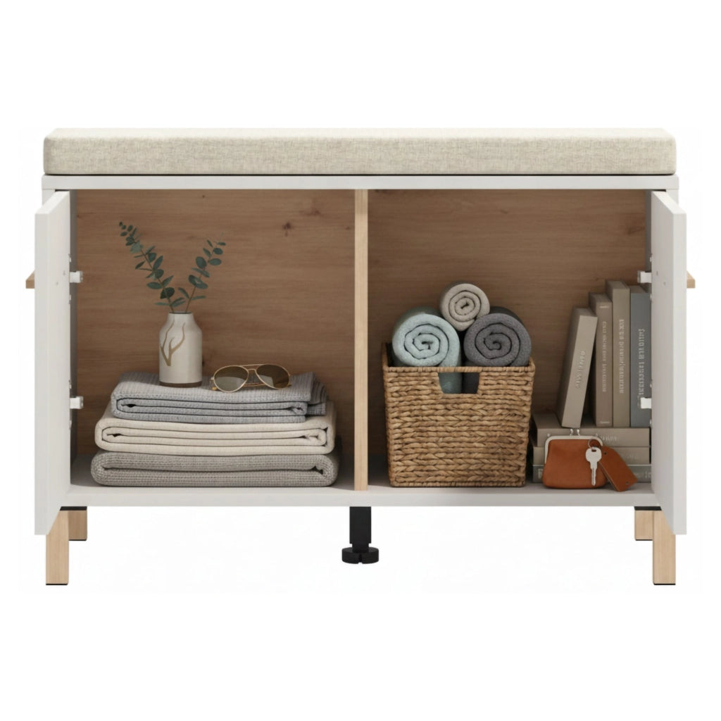 Marciana, Mobile da Ingresso un Ripiano, 80x40x57h cm Bianco Crema