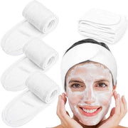 Cintura per Capelli in Microfibra per Spa, Design Donna, con Chiusura a Clip, Adatta per Bagno, Applicazione Make-up e Attività Sportive - Bianco