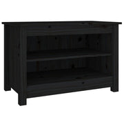 Panca portascarpe/stivali cassettiera scaffale mobiletto portaoggetti per ingresso 70 x 38 x 45,5 cm legno di pino massello nero 02_0022994
