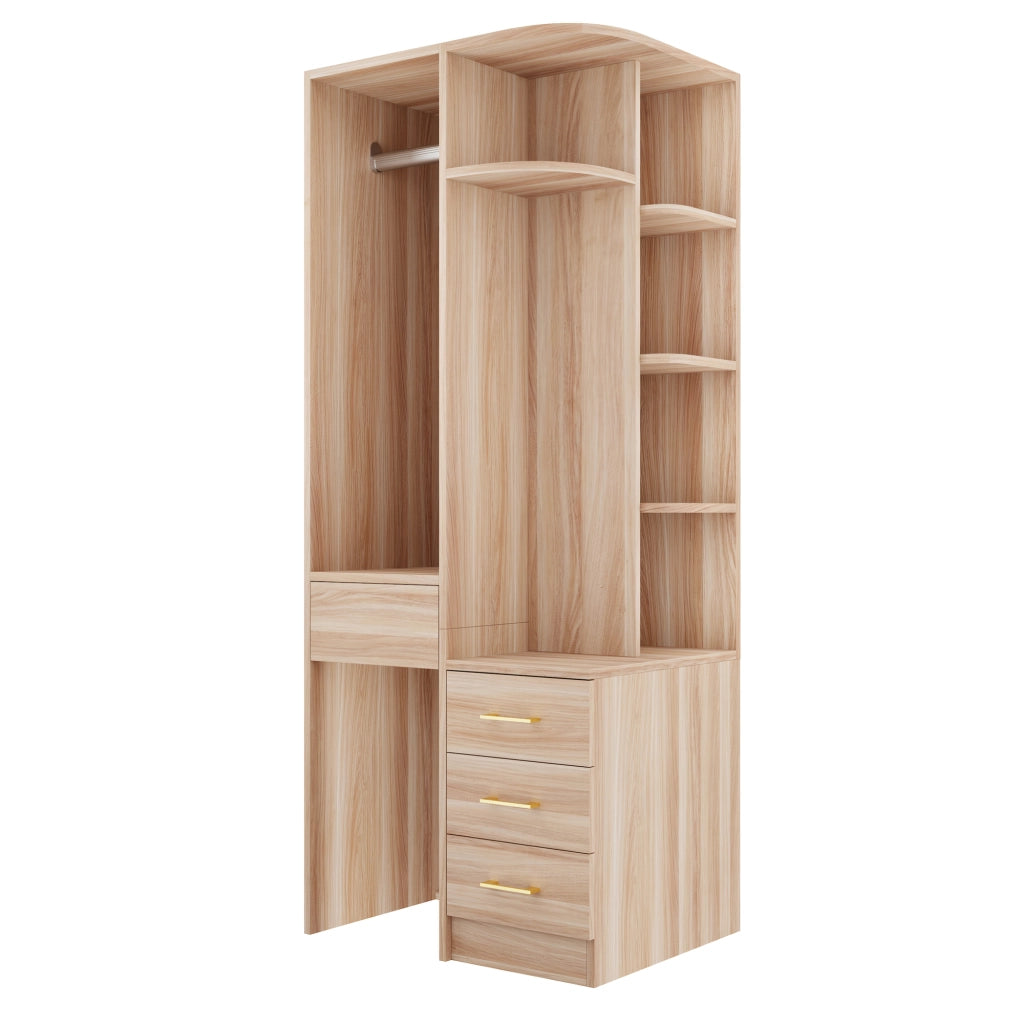Armadio con Ripiani e Appendiabiti ¨C Minimal ¨C Rovere 70x55x175 cm