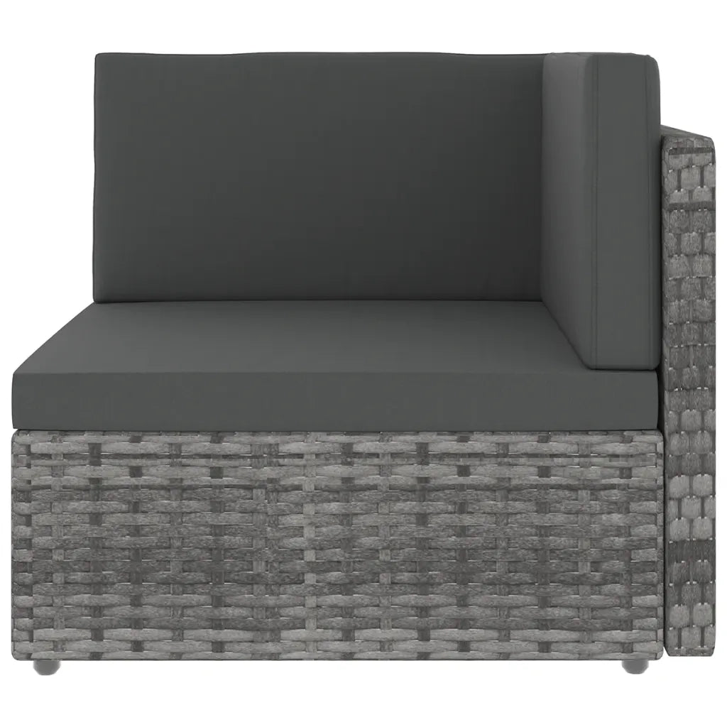 Set Divani da Giardino 8 pz con Cuscini in Polyrattan Grigio cod mxl 40433