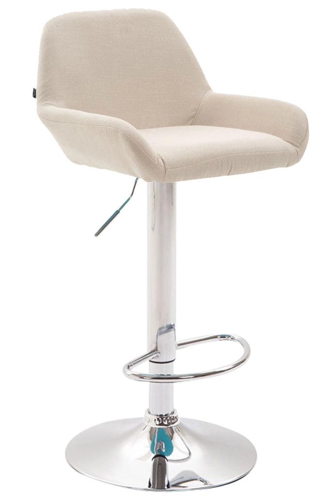 Sgabello Braga in tessuto crema,cromo