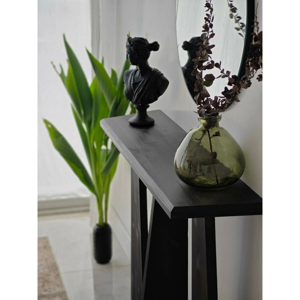 Consolle TomoeGozen, Tavolo multiuso, Mobiletto d'appoggio, Scrivania da corridoio, 100x28h83 cm, Antracite