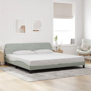 Giroletto senza Materasso Grigio Chiaro 200x200 cm Velluto