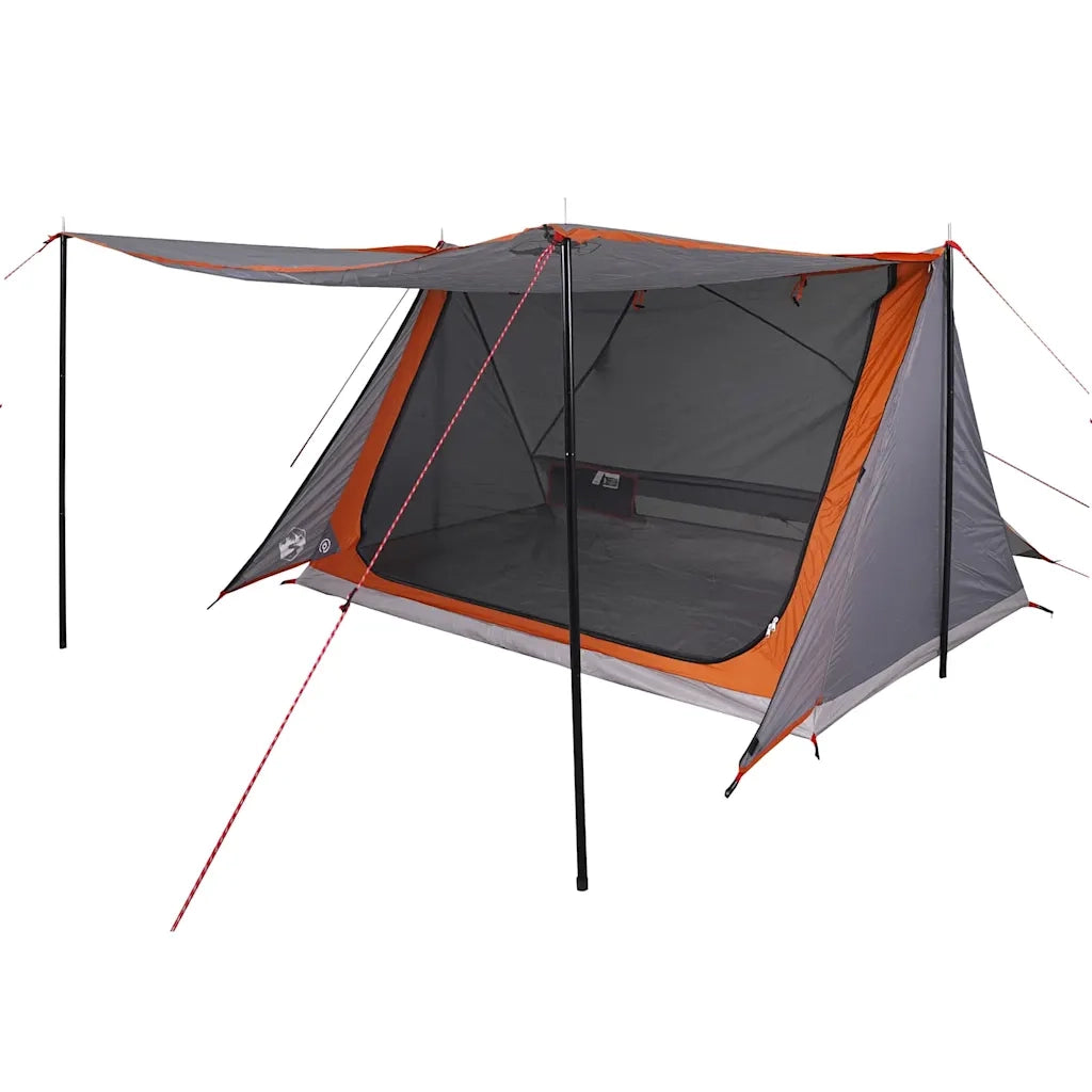 Tenda da Campeggio 2 Persone-Tenda per Escursionismo Grigio e Arancione Impermeabile 398437