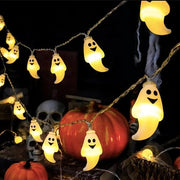 Decorazione di Halloween - Decorazione per Halloween Filo di luci 3m 20 Leds Filo di luci di Halloween con timer Decorazione d'autunno Funziona con batterie Festa dell'Ottobre Bianco Spettro